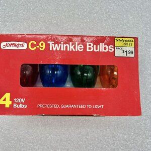 Vintage Joybrite C-9 Multicolor Twinkle Christmas Lights 4 120V